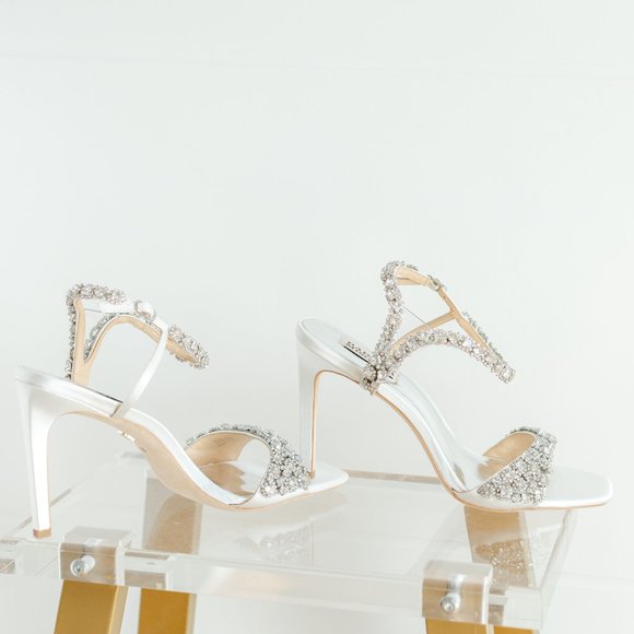 Mischka Shoes Badgley Mischka Galia Metallic Crystal Stiletto